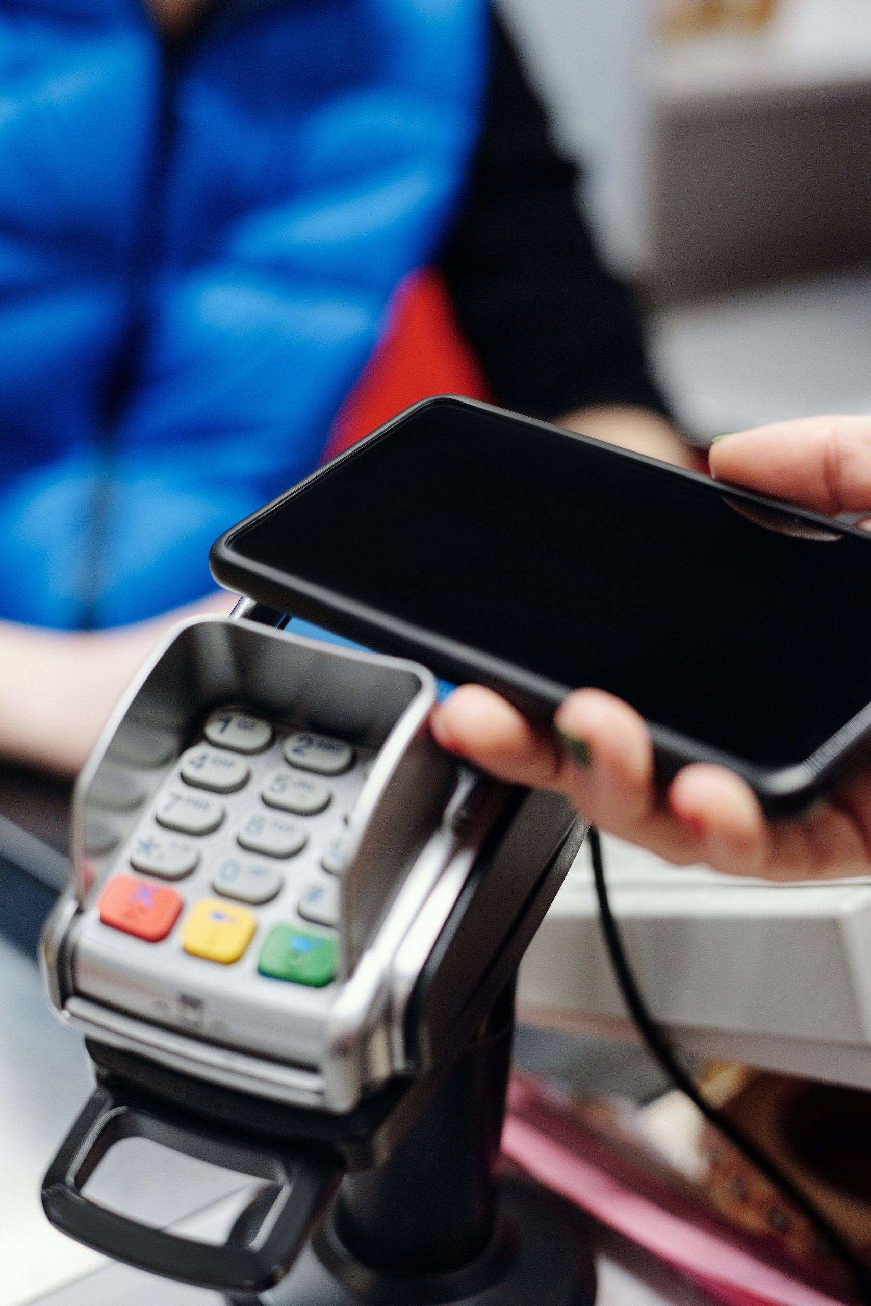 Google Pay uses NFC to complete contactless transactions at payment terminals.